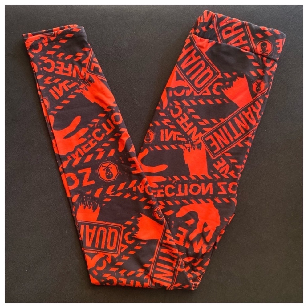 ASOS Zombie Red & Black Caution-Tape Leggings